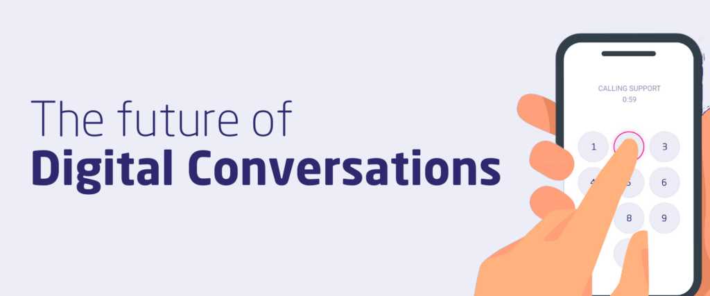 Illustration that depicts the future of digital conversations using conversational ai